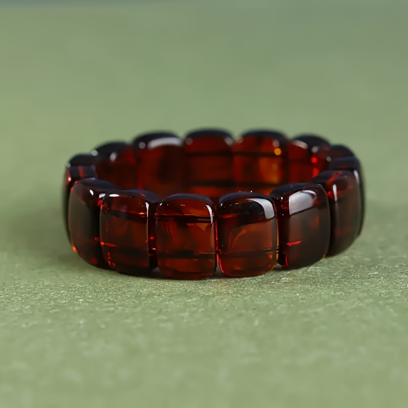 Natural Amber Bead Minimalist Bohemian Bracelet